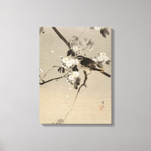 Watanabe Seitei Bird on a Flowering Branch Canvas Print