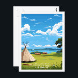 Watangi Treaty Grounds New Zealand vintage travel  Postcard<br><div class="desc">Watangi Treaty Grounds New Zealand vintage travel place illustration</div>