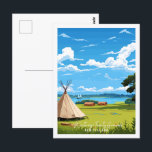 Watangi Treaty Grounds New Zealand vintage travel  Postcard<br><div class="desc">Watangi Treaty Grounds New Zealand vintage travel place illustration</div>