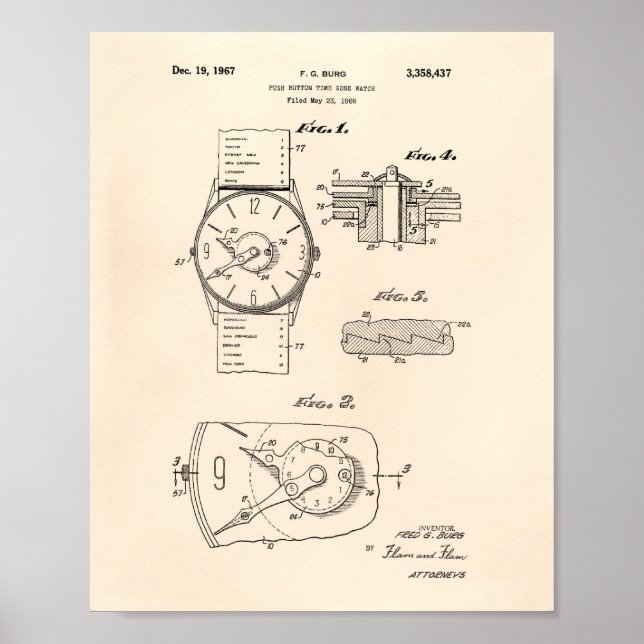 Watch 1966 Patent Art - Old Peper Poster (Front)