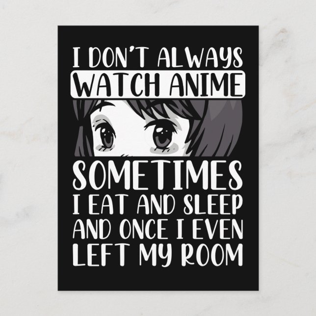 Watch Anime Otaku Girl Japanese Comic Manga Fan Postcard (Front)