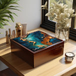 Watch Box, Blue Resin And Burl Wood Gift Box<br><div class="desc">A beautiful blue acrylic resin and dark burl wood jewellery box. Product is customisable,  put any name or phrase you would like on it. Makes a great keepsake or watch box gift too.</div>