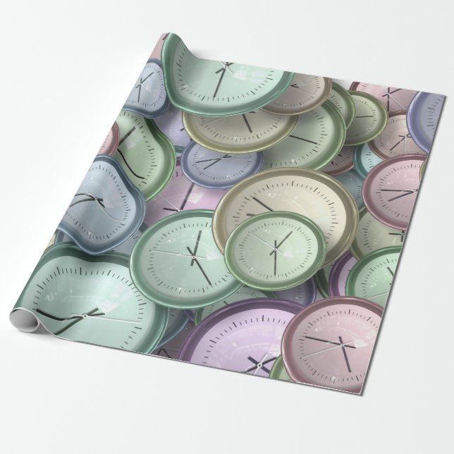 Watch Clock Office Work School Club Shop Crystal Wrapping Paper (Unrolled)