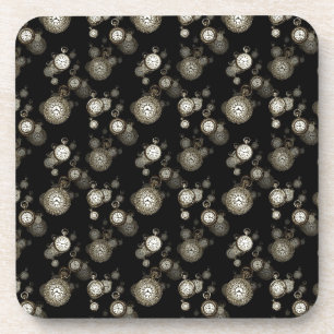 Watch faces print - steampunk patterned accessory coaster