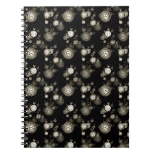 Watch faces print - steampunk patterned accessory notebook