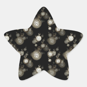 Watch faces print - steampunk patterned accessory star sticker