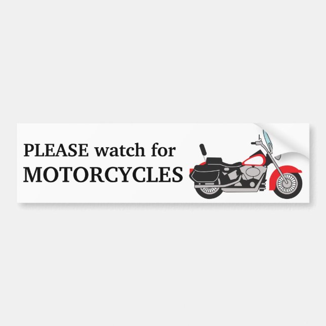 Watch For Motorcycles Bumper Sticker (Front)
