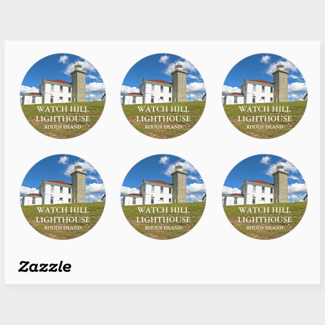 Watch Hill Lighthouse, Rhode Island Stickers (Sheet)