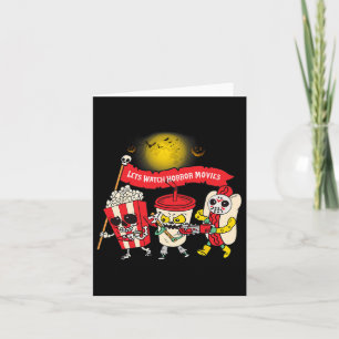 Watch Horror Movies Halloween Funny Ghost Skeleton Card