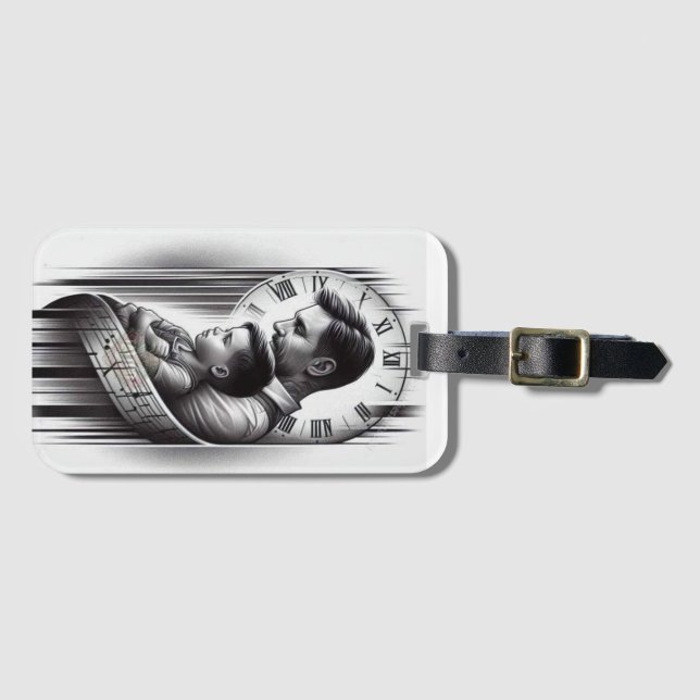 watch & Hourglass  desig Luggage Tag (Front Horizontal)