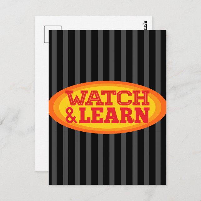 Watch & Learn Radial Oval Stripes Postcard (Front/Back)