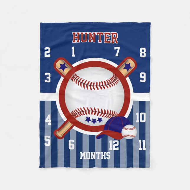 Watch Me Grow Baby Blanket - Sport Baseball ⚾ (Front)