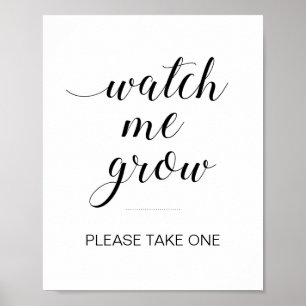 Watch Me Grow Baby Shower Botanical Favours Sign