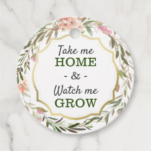Watch Me Grow Baby Shower Sprinkle Cacti Seed Pot Favour Tags