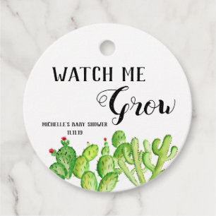 Watch me Grow Cactus Cacti Baby Shower Favour Tags