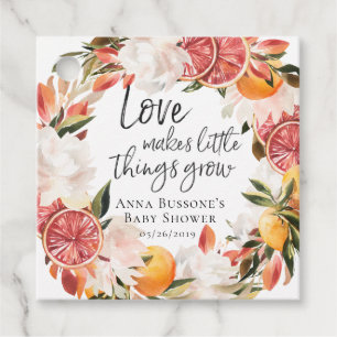 Watch Me Grow Citrus Baby Shower Favour Tag