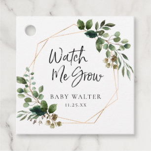 Watch Me Grow Eucalyptus Baby Shower Favour Tag