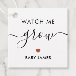 Watch Me Grow, Plant Baby Shower Tag, Terracotta Favour Tags
