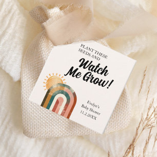 Watch Me Grow Rainbow Baby Shower Seed Favour Tags