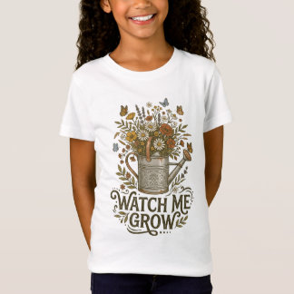 Watch Me Grow Retro Watering Can Floral T-Shirt