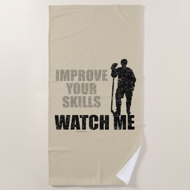 Watch Me (hockey) Beach Towel (Front)