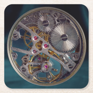 Watch Movement Square Paper Coaster