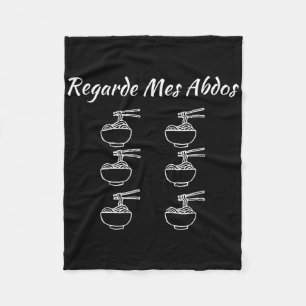 Watch My Abs Humour Bodybuilding Funny Noodles Noo Fleece Blanket