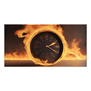 Watch on fire, no time photo print