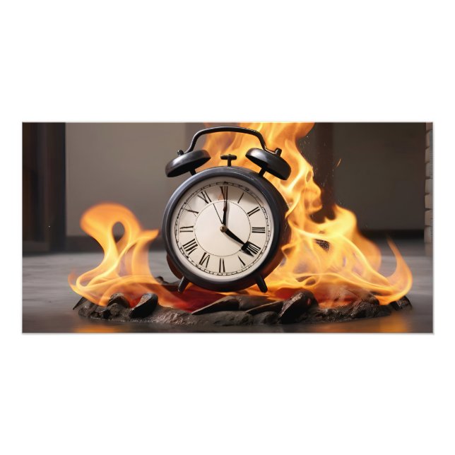 Watch on fire, no time photo print (Front)