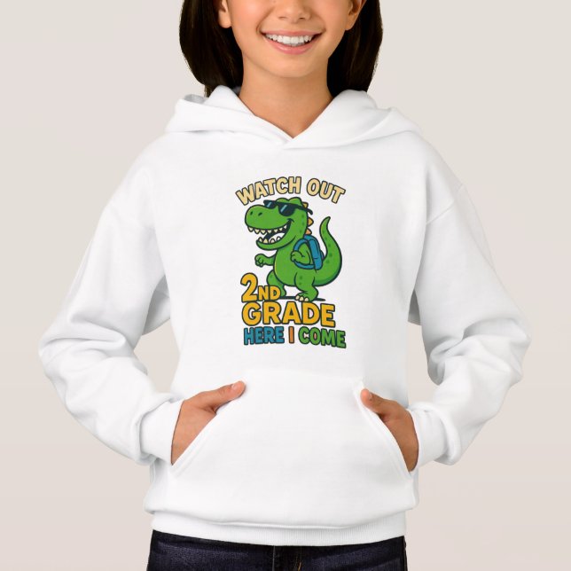 Watch Out 2nd Grade Here I Come Kids Hoodie (Front)