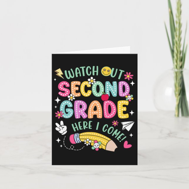 Watch Out 2nd Second Grade Here I Come Back To Sch Card (Front)