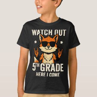 Watch Out Fifth Grade Here Come Fox 5th Grader T-Shirt