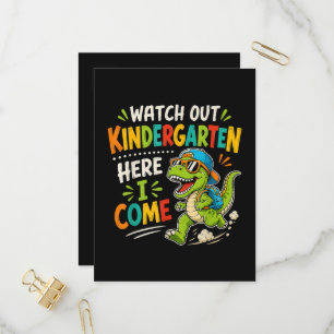 Watch Out Kindergarten Here I Come Dino Invitation Postcard