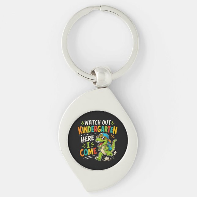 Watch Out Kindergarten Here I Come Dino Key Ring (Front)