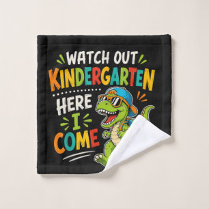 Watch Out Kindergarten Here I Come Dino Wash Cloth
