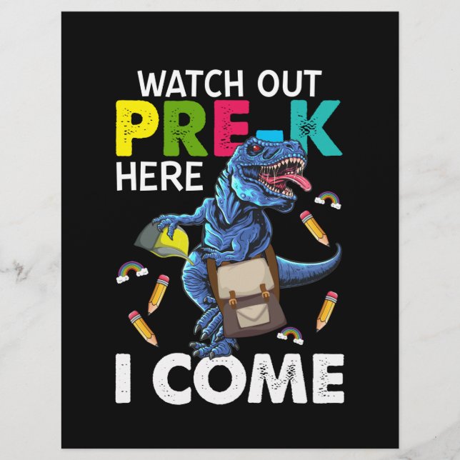 Watch Out Pre-k Here I Come Custom Letterhead (Front)
