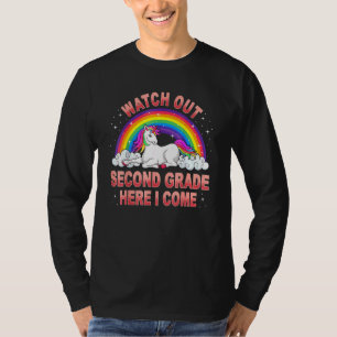 Watch Out Second Grade Here I Come Unicorn Back To T-Shirt