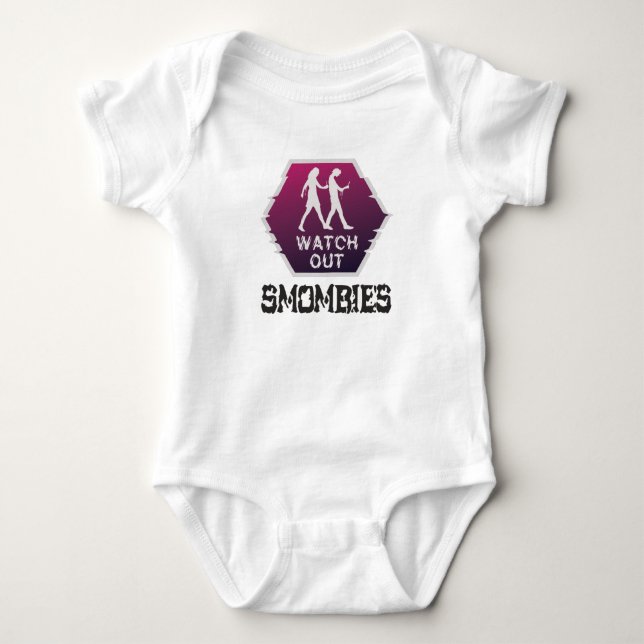Watch out Smombies Baby Bodysuit (Front)