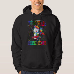 Watch Out Third Grade Here I Come Unicorn Back To Hoodie