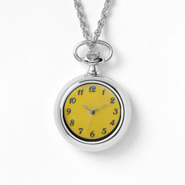 Watch Pendant Necklace  Lemon Dial (Front)