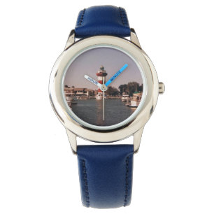 Watch with Blue Band and Lighthouse Scene