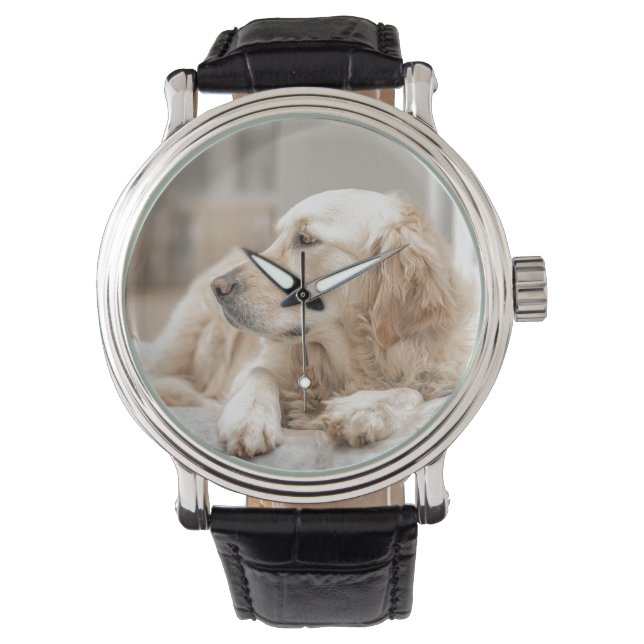 Watch with image of Golden Retriever (Front)