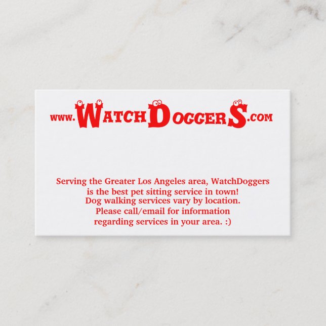 WatchDoggers! Business Card (Front)