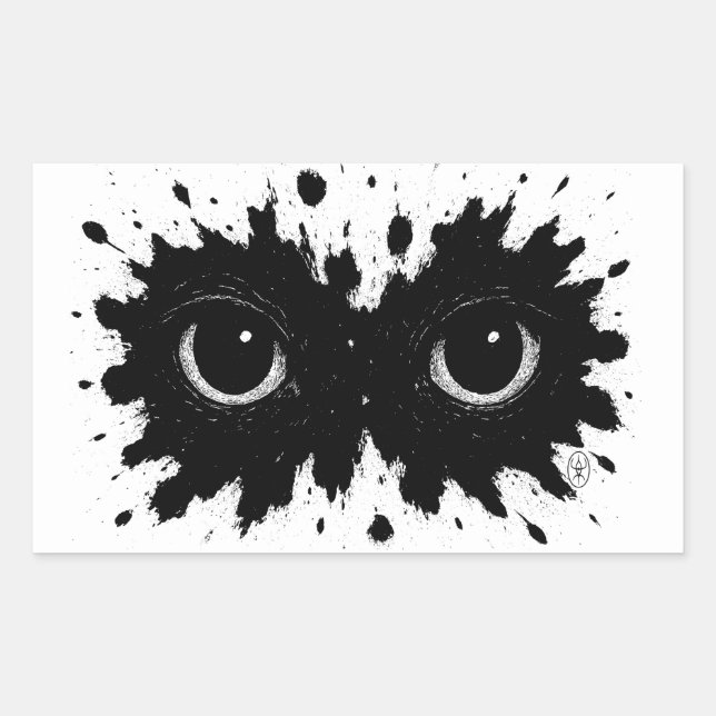Watcher in the Ink: Eye‑Blot Sigil Rectangular Sticker (Front)