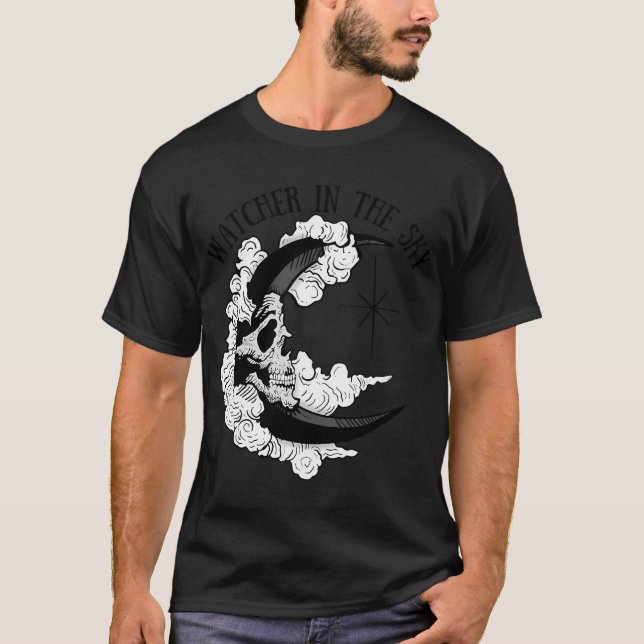 Watcher In The Sky - Moon Design T-Shirt (Front)