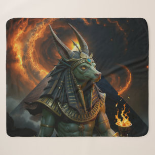 Watcher of the Afterlife – Anubis. Sherpa Blanket