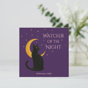 Watcher of the Night – Halloween Black Cat Card