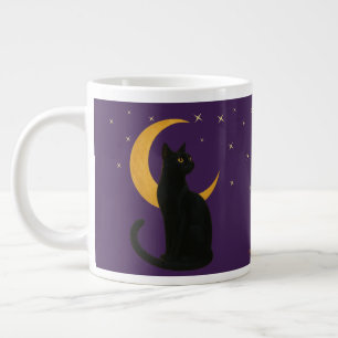Watcher of the Night – Halloween Black Cat  Large Coffee Mug