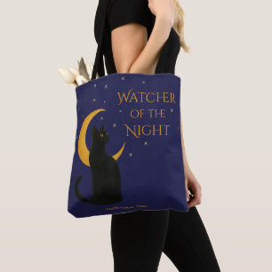 Watcher of the Night – Halloween Black Cat Tote Bag
