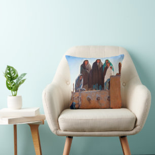 Watchers From the Housetop by Maynard Dixon Cushion